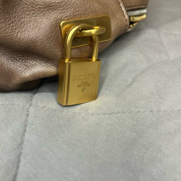 Buttery Gold, Prada Ombre Glace Bowling Bag - Picture 6 of 8